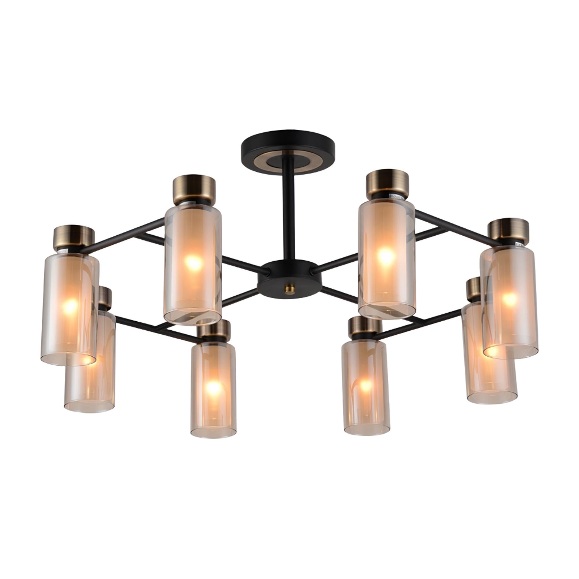 Люстра потолочная 74338/8 AB+BK 8x60Вт E14 d72,5 см h38 см черный/бронза
