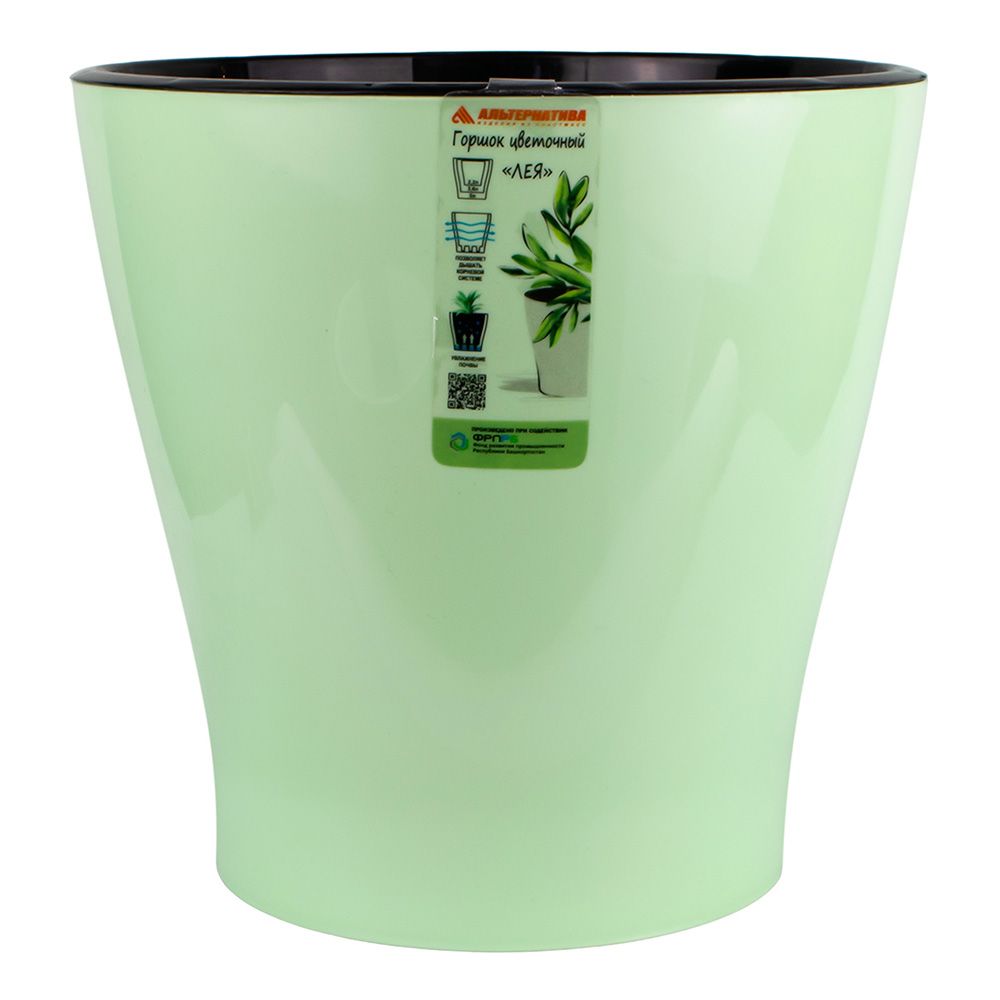 Горшок цветочный Лея двойной светло-зеленый 5 л