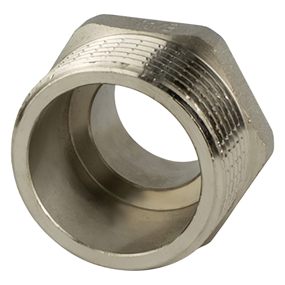 Ниппель переходной латунь никель 1 1/4"х1" НР/НР