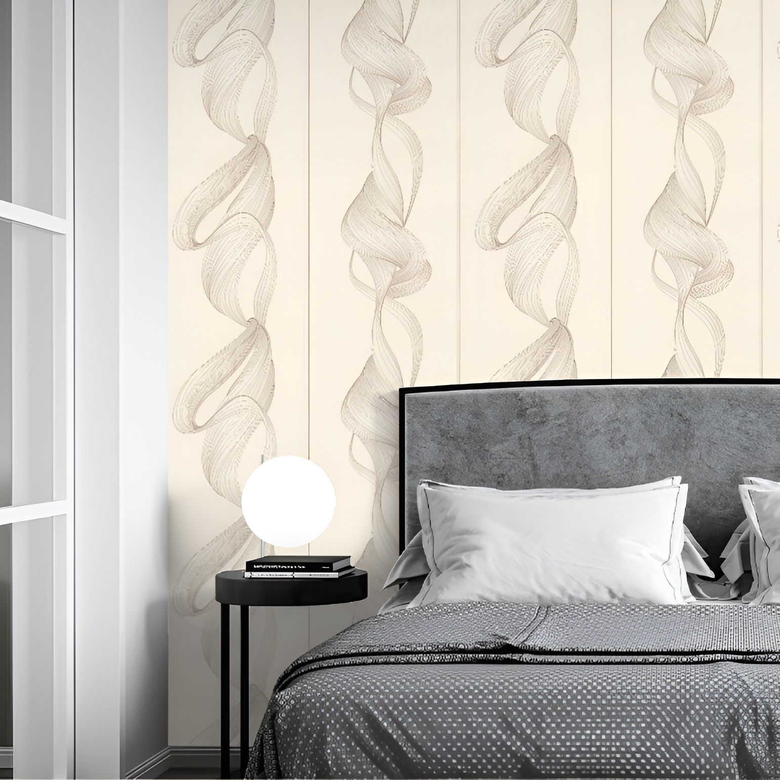 Обои Палитра Гламур 72615-12SL бежевые абстракция 1,06х10,05 м