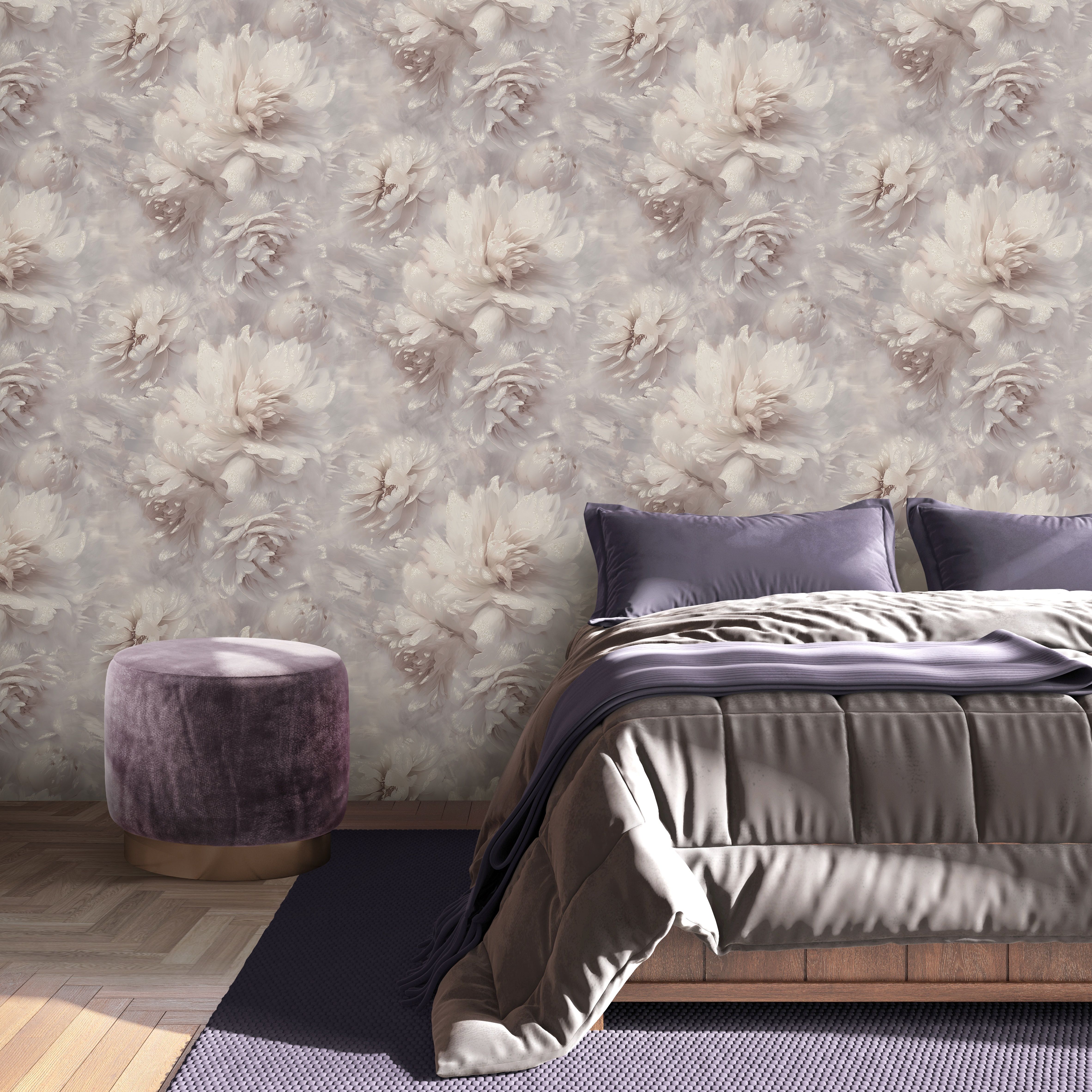 Обои Ateliero Bella 588697 пудровые цветы крупные пионы 1,06х10,05 м