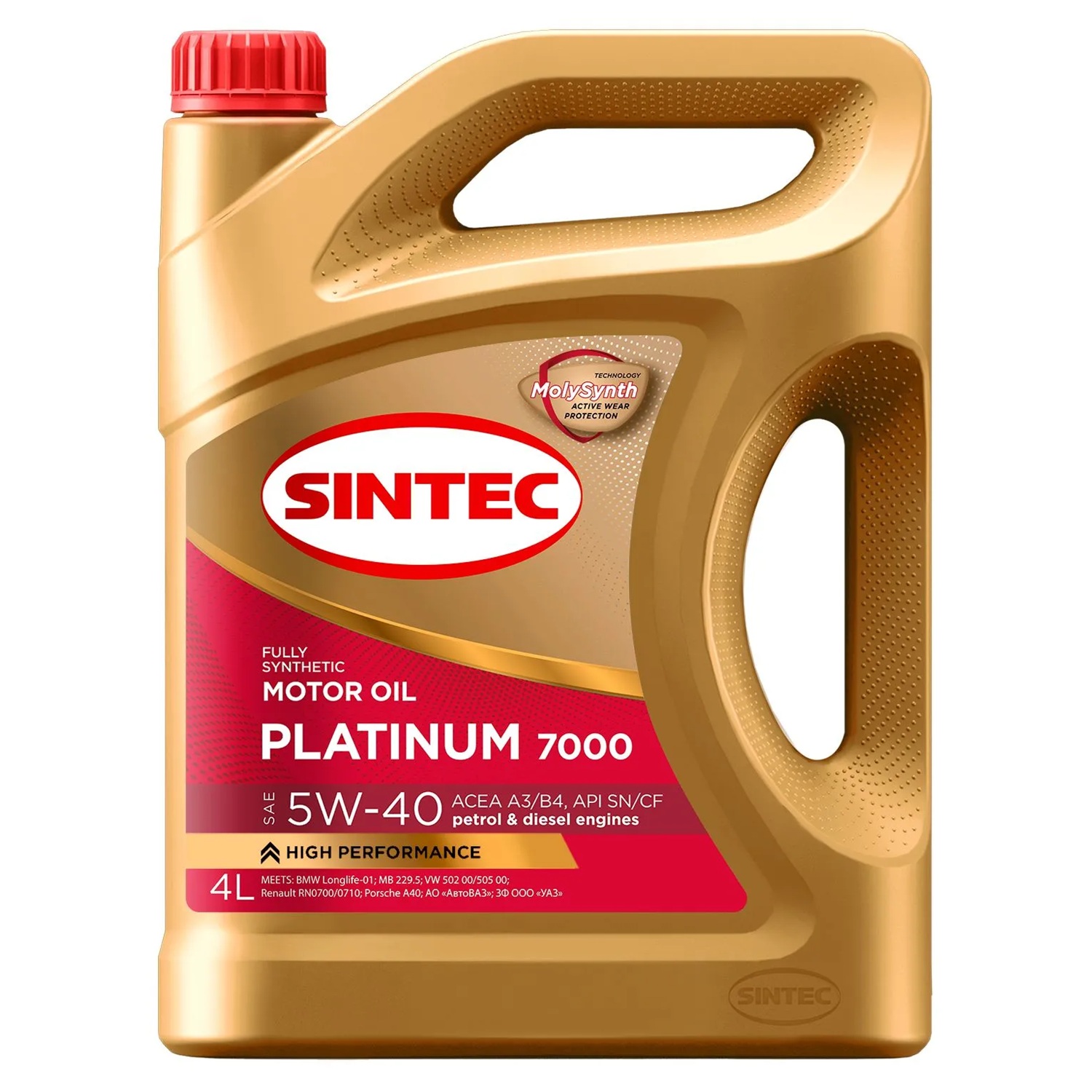 Масло моторное 5W-40 синтетическое Sintec Platinum 7000 SN/CF A3/B4 4 л