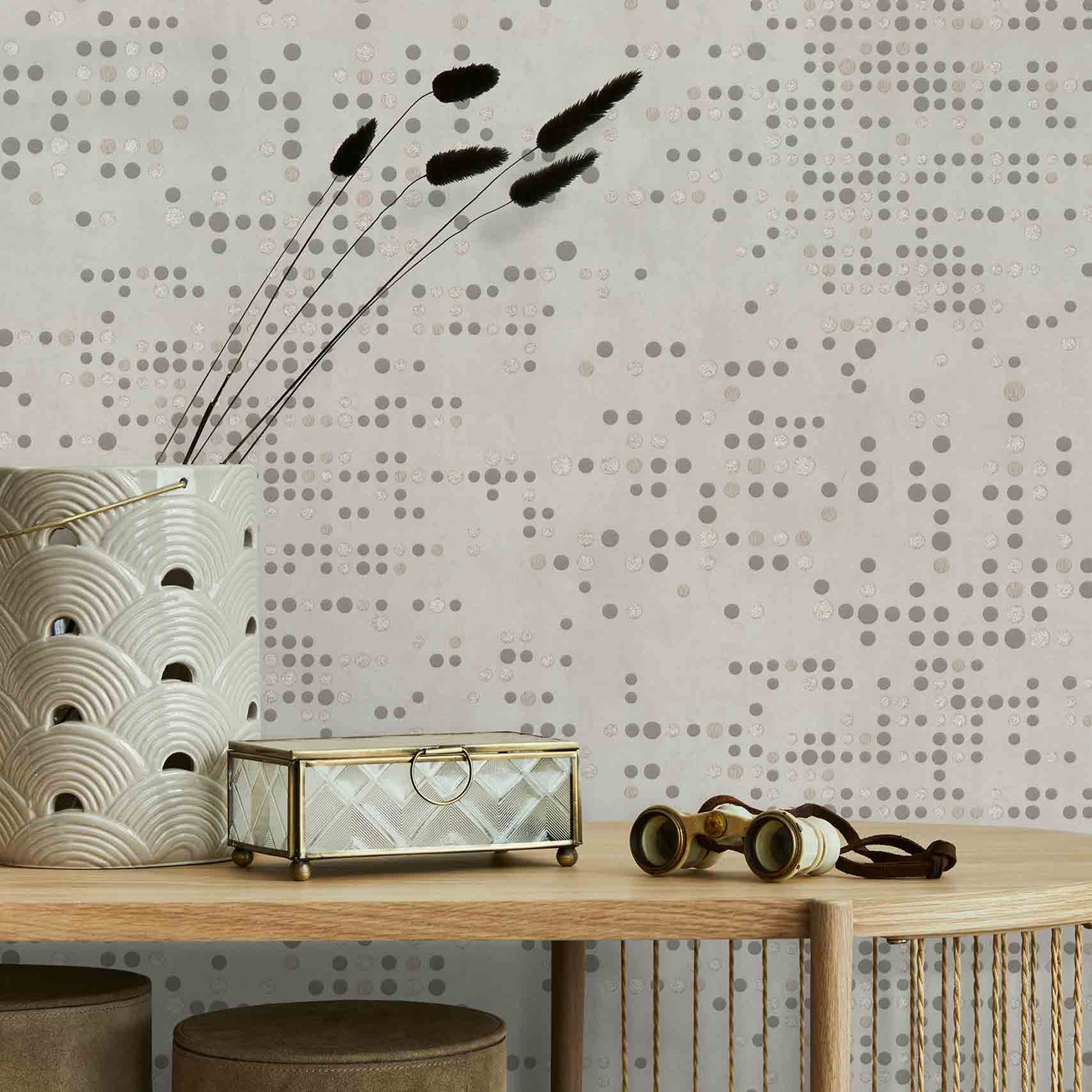 Обои Euro Decor Dotera 7331-02 бежевые геометрия 1,06х10 м