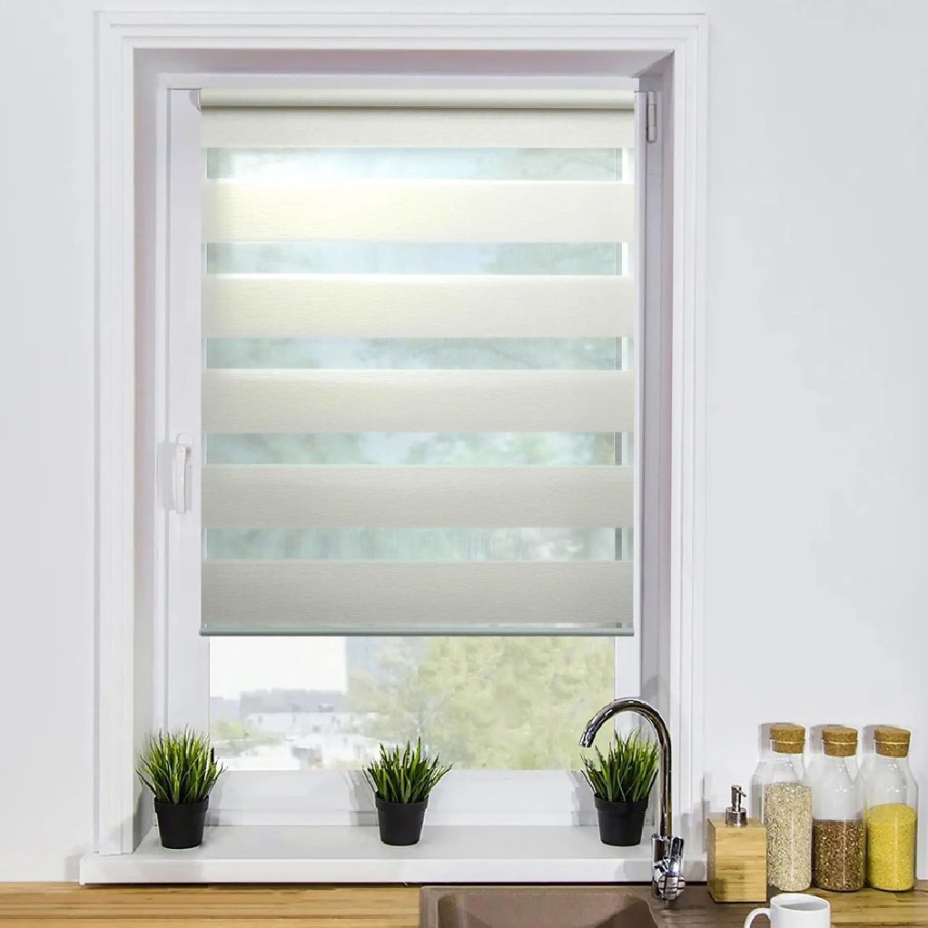 Штора рулонная день-ночь Сити 57x160 см белая