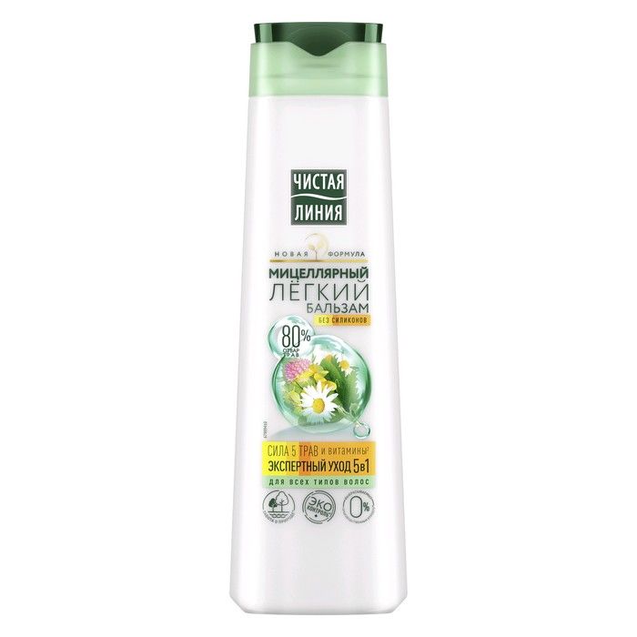 Бальзам для волос Сила 5 трав Чистая линия 380 мл