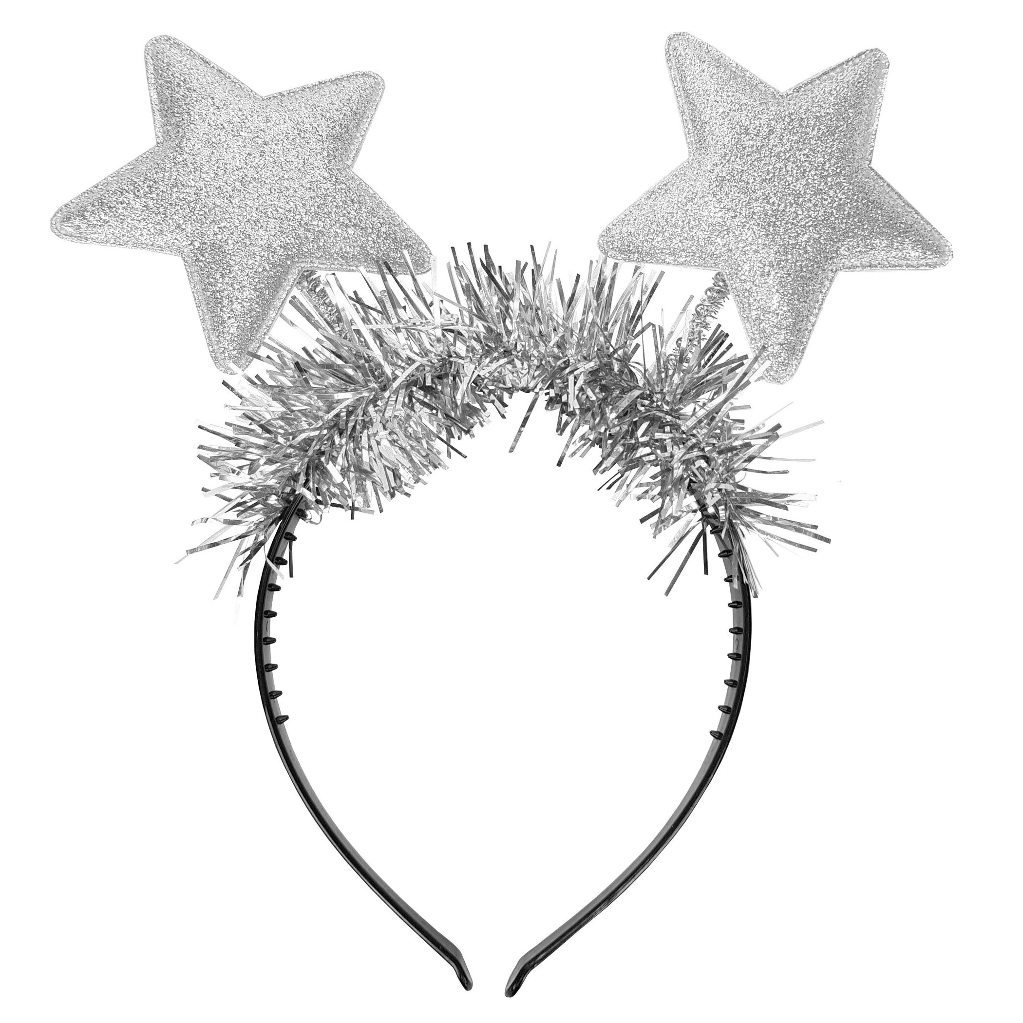 Ободок карнавальный Звезды с мишурой 23х20 см микс 2024-8534