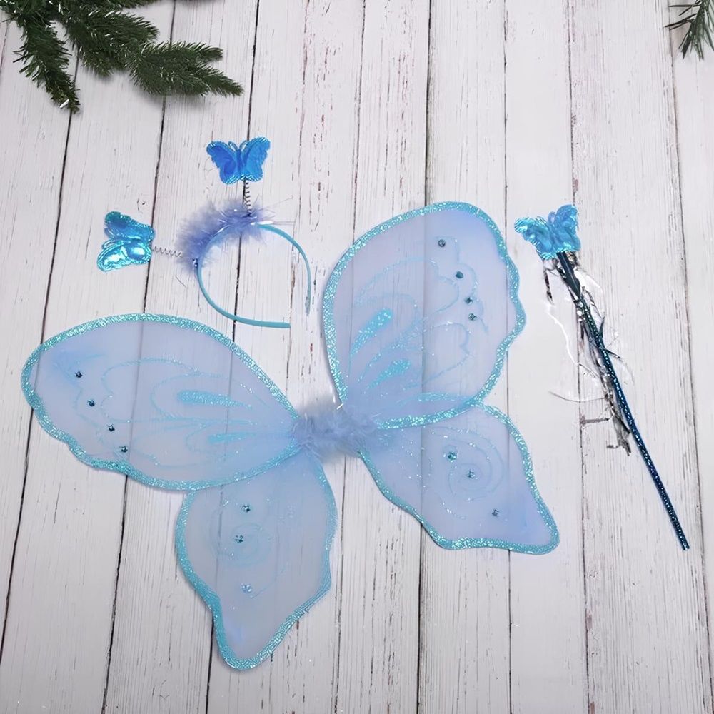 Набор карнавальный Фея Лагуна голубой крылья, ободок, палочка