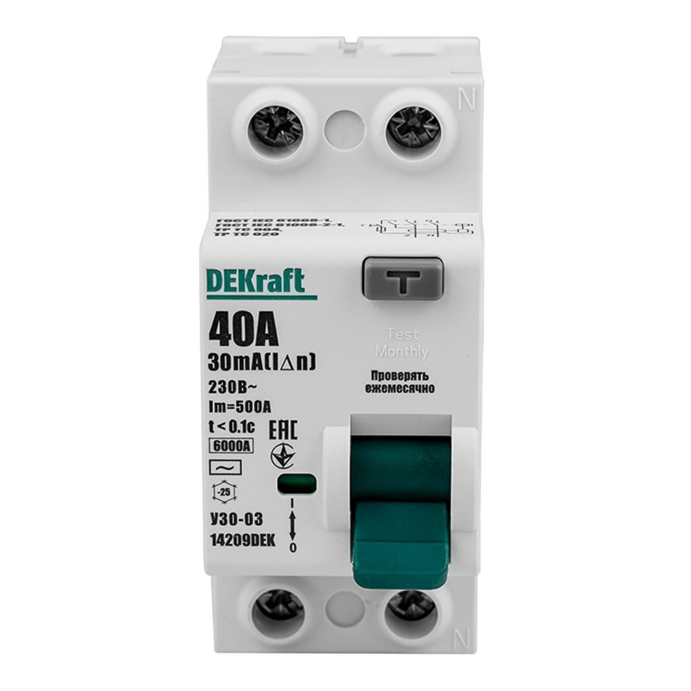 Выключатель автоматический дифференциального тока 2P 40А 30мА тип AC 6кА УЗО-03 SchE 14209DEK