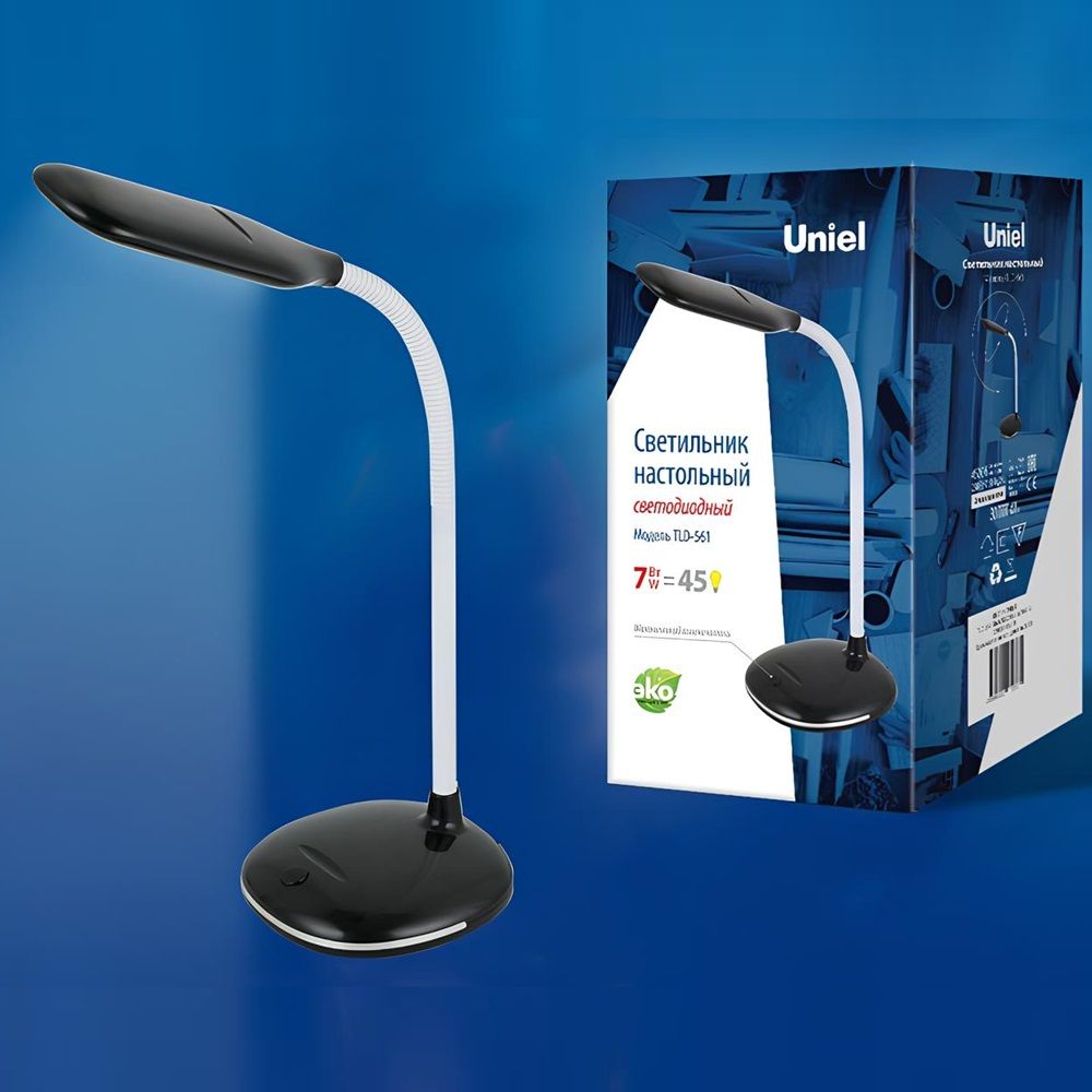 Светильник настольный светодиодный Uniel LED TLD-561 7Вт 4500K black механический выключатель