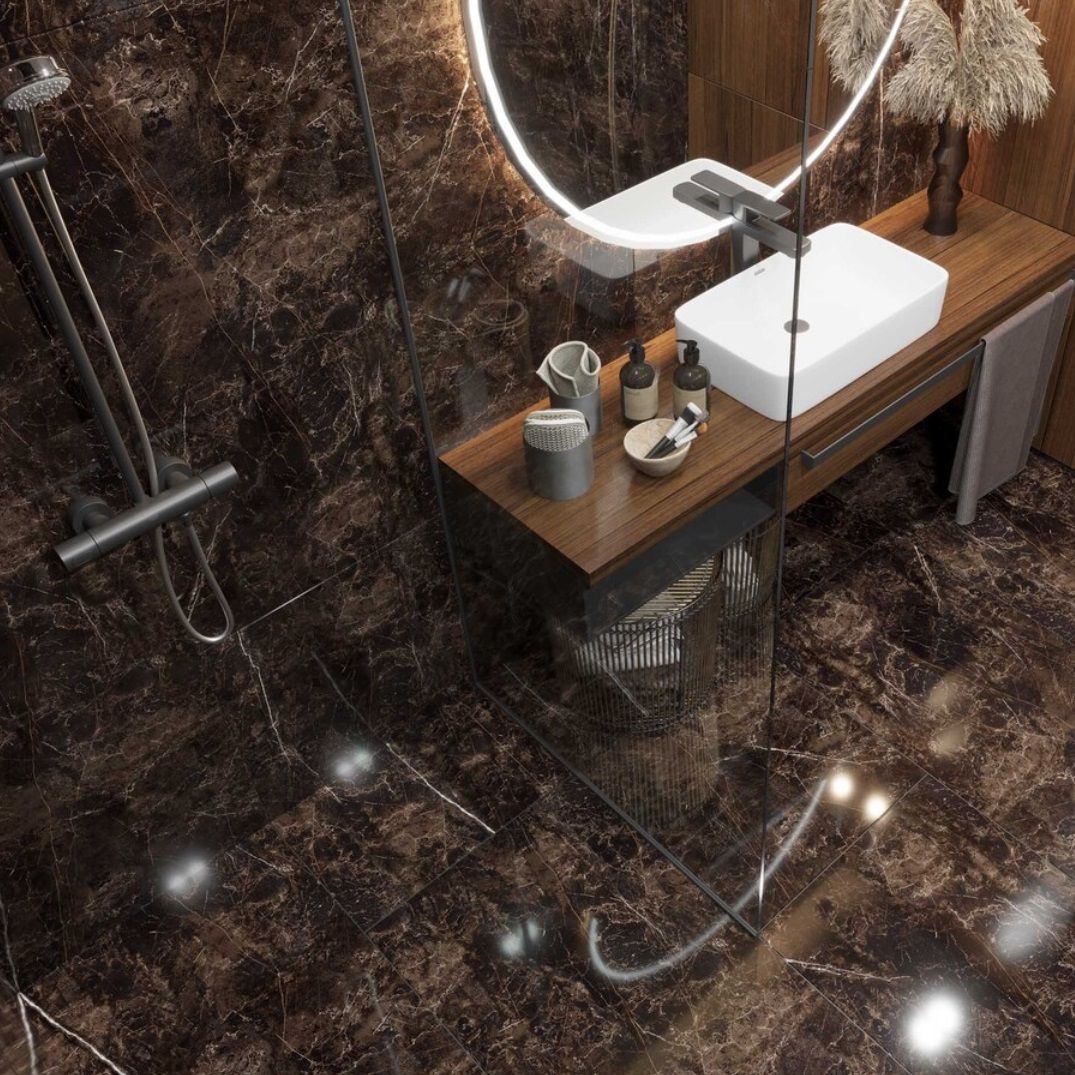 Керамогранит Onlygres MOG401 600x1200 мм темно-коричневый полированный 1,44 м2