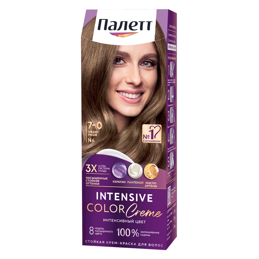 Краска для волос Палетт N6 Средне-русый 100 мл