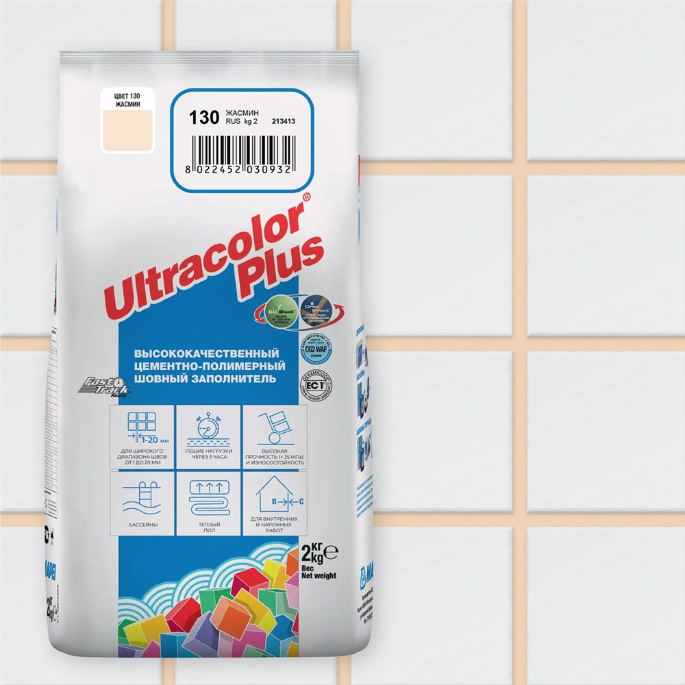 Затирка цементная Mapei Ultracolor Plus №130 жасмин 2 кг