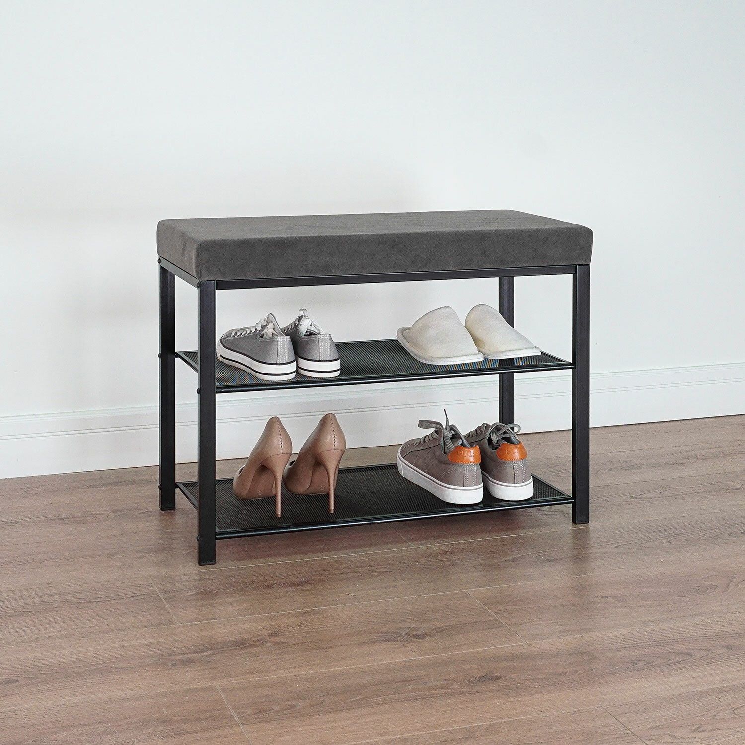 Банкетка Торонто 23S 670х490х300 мм черный/серый