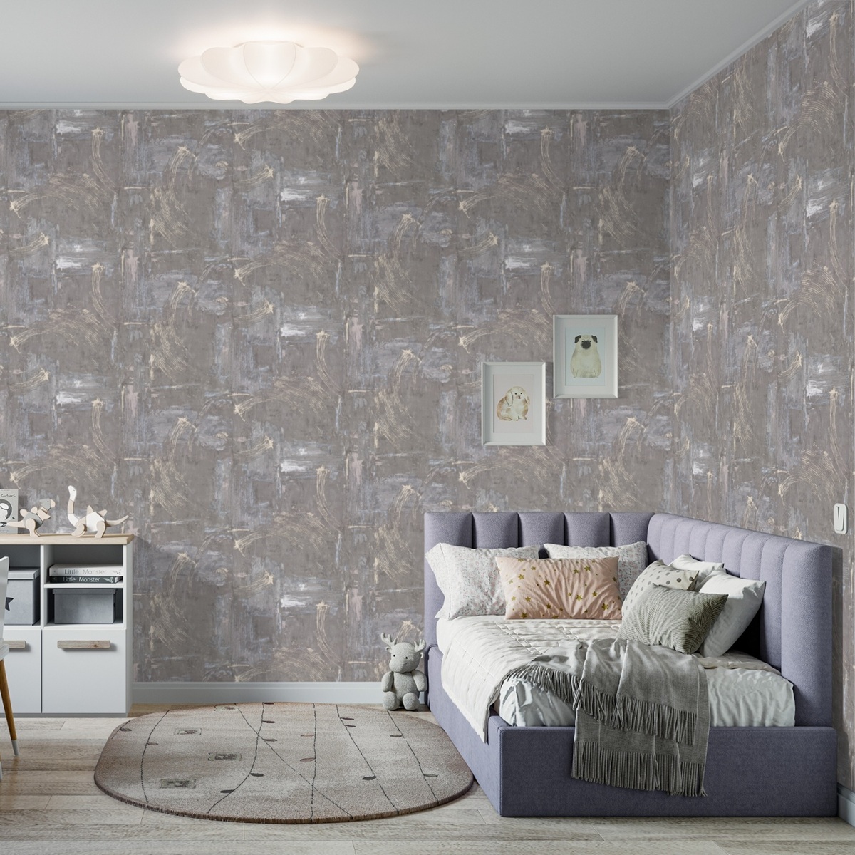 Обои Palitra Style Grand Prix 72555-48SL серые абстракция 1,06х10 м