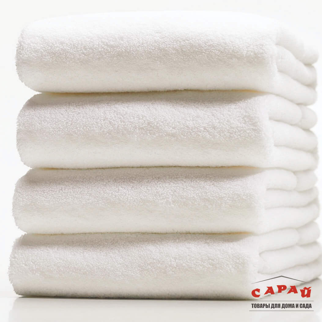 Полотенце махровое гладкокрашеное 70х140 см белое 400г/м2