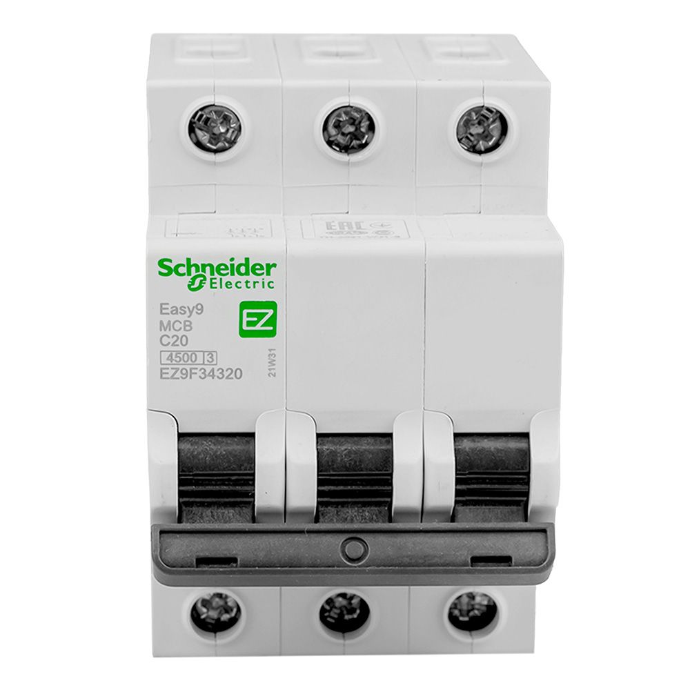 Выключатель автоматический модульный Schneider Electric EZ9F34320 3п C 20А 4.5кА EASY9 =S=