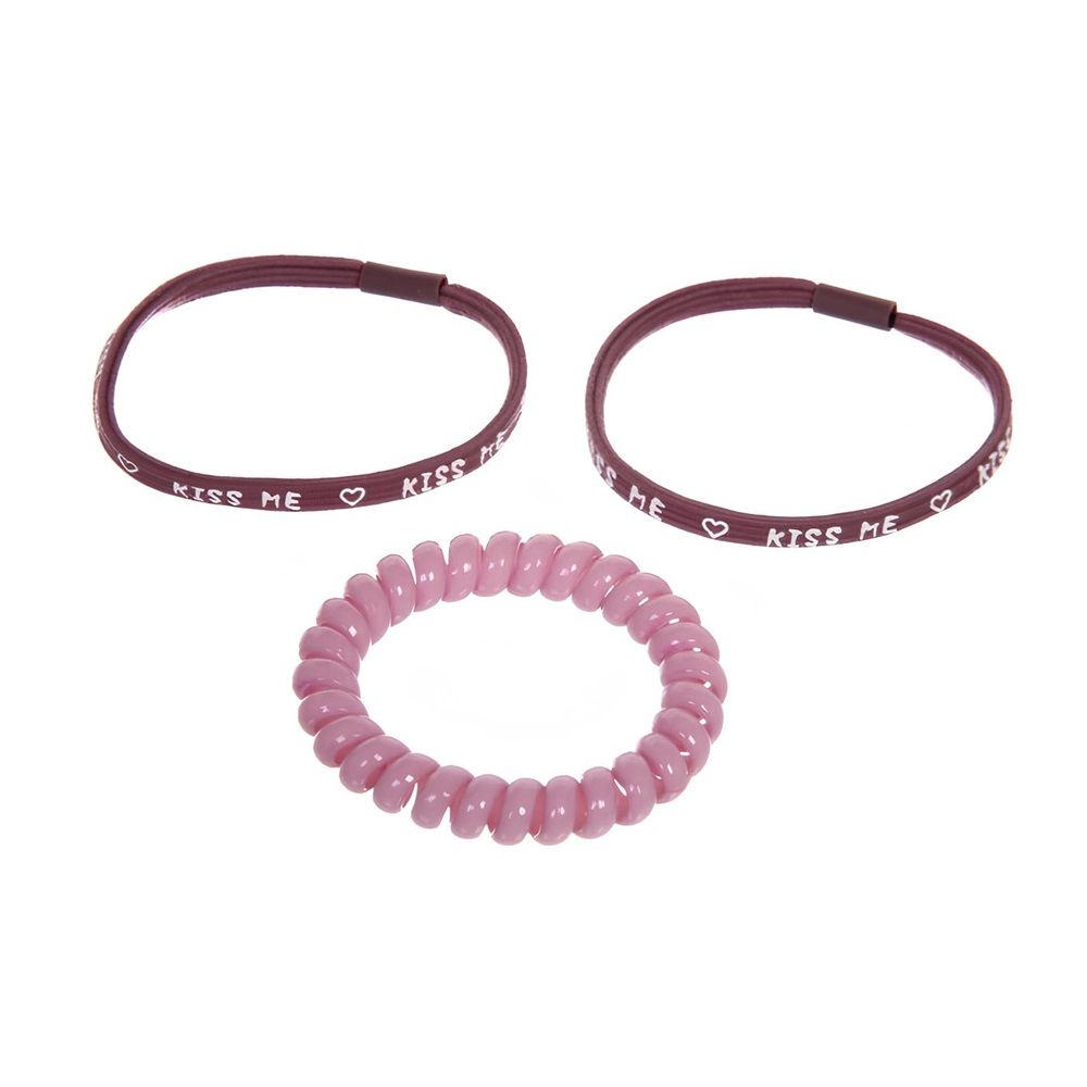 Резинки для волос Кокетка розовый d5,5 см 3 шт