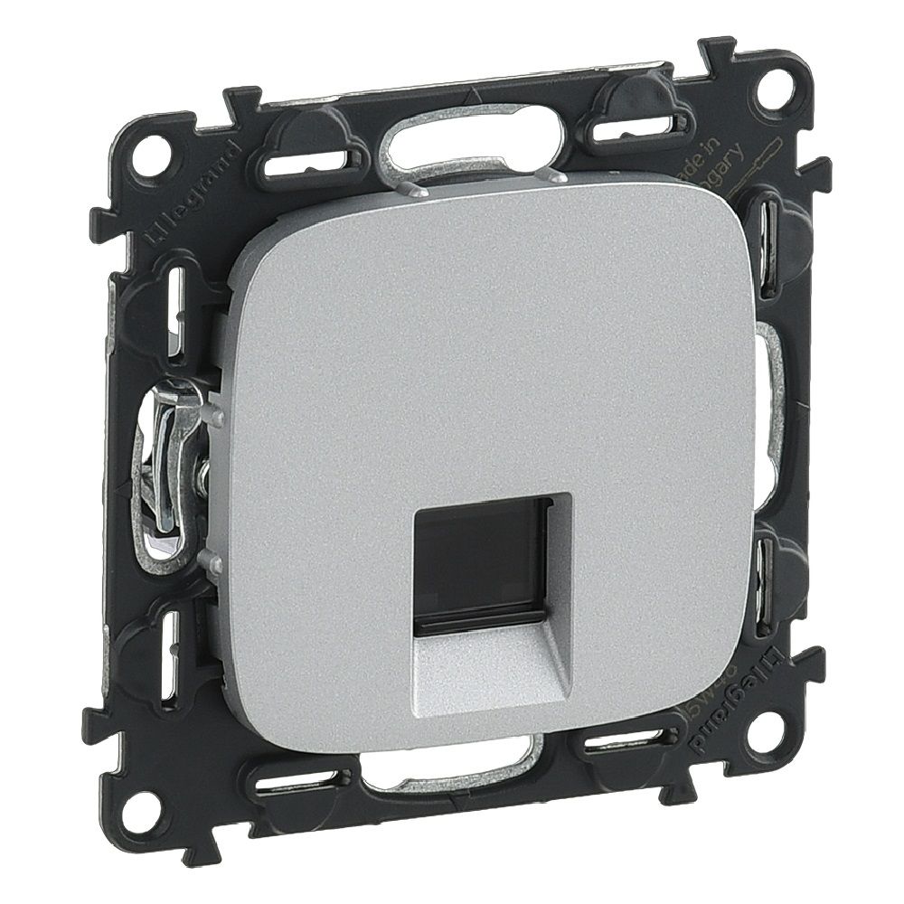 Механизм розетки комп. 1-м Valena Allure RJ45 CAT.6 UTP с лицевой панелью алюм. Leg 753942