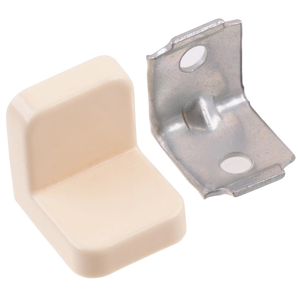 Уголок мебельный 20х20х16 мм с декоративной накладкой бежевый 4 шт