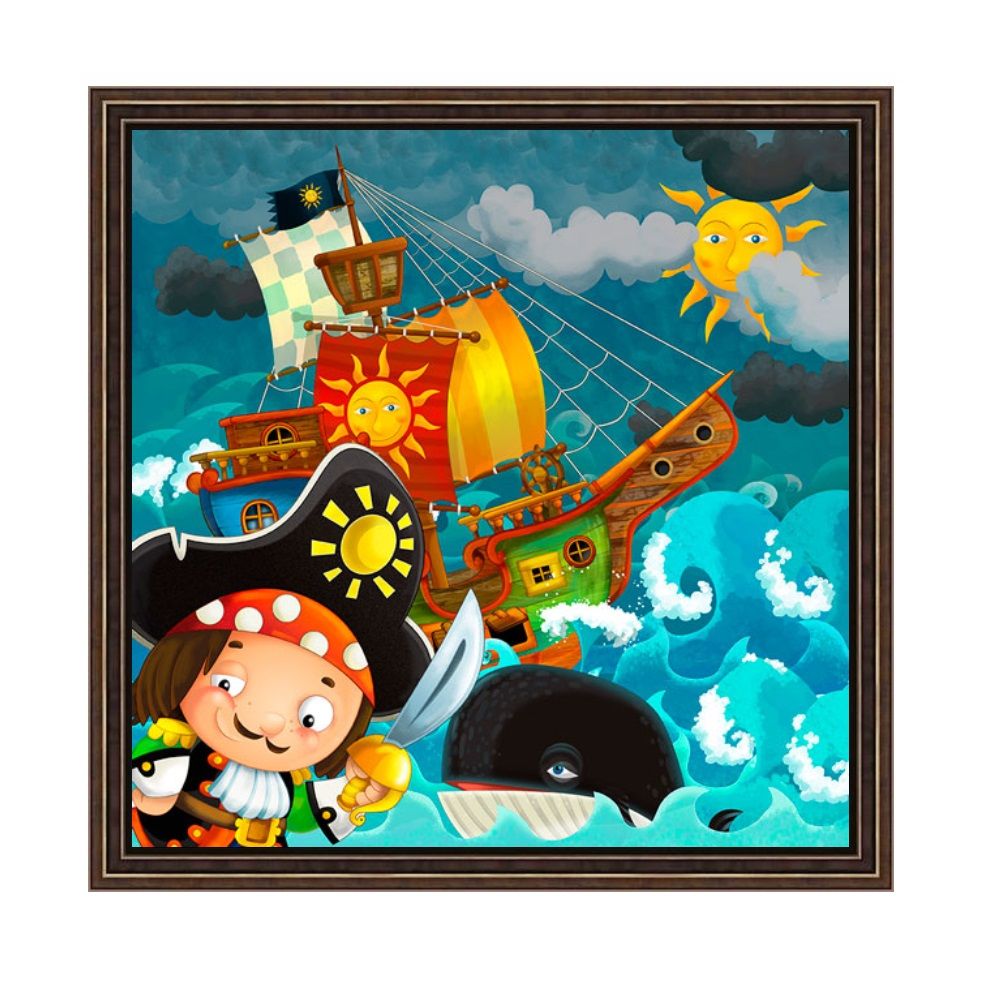 Современные картины "Веселые пираты" 30*30 рама 5  17020