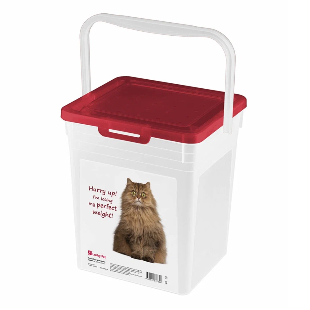 Контейнер для корма Lucky Pet 8 л кошки бордовый 434212921