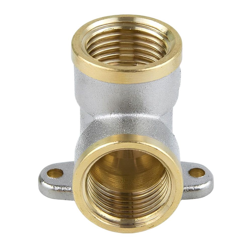 Угольник установочный латунь никель 1/2" ВР