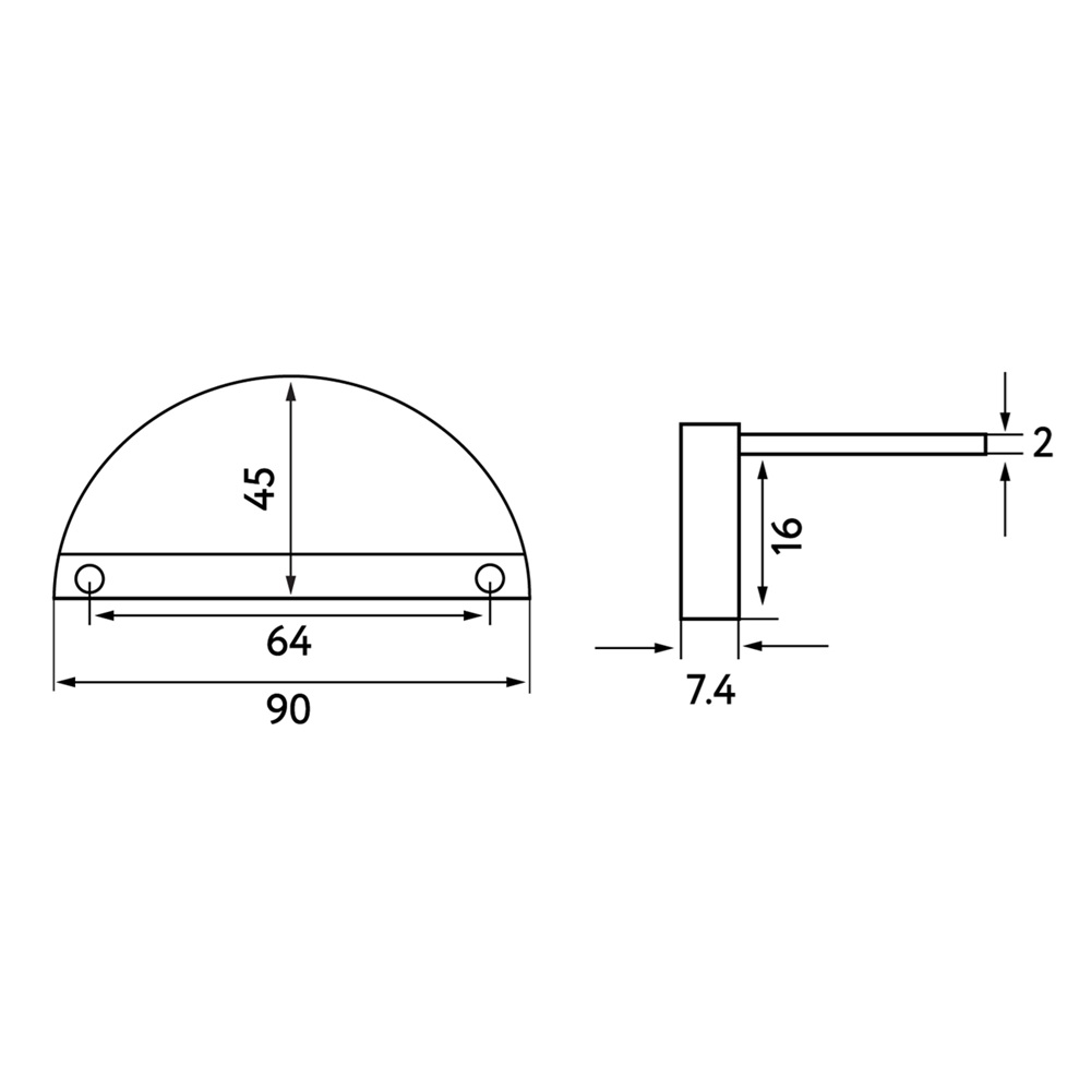 Ручка накладная алюминиевая Edson 22204-64-GA 64 мм/90 мм мат золото