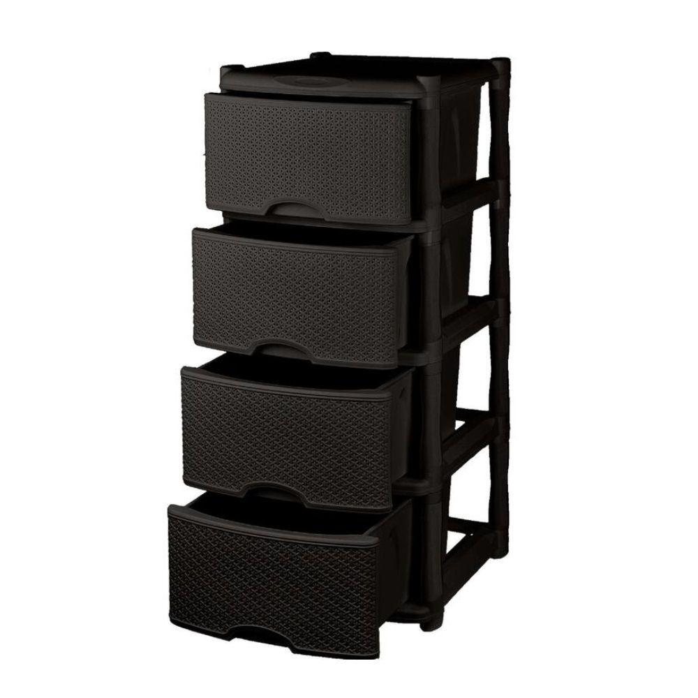 Комод Keeplex Rattan 480х945х410 мм 4 ящика темный каштан пластик