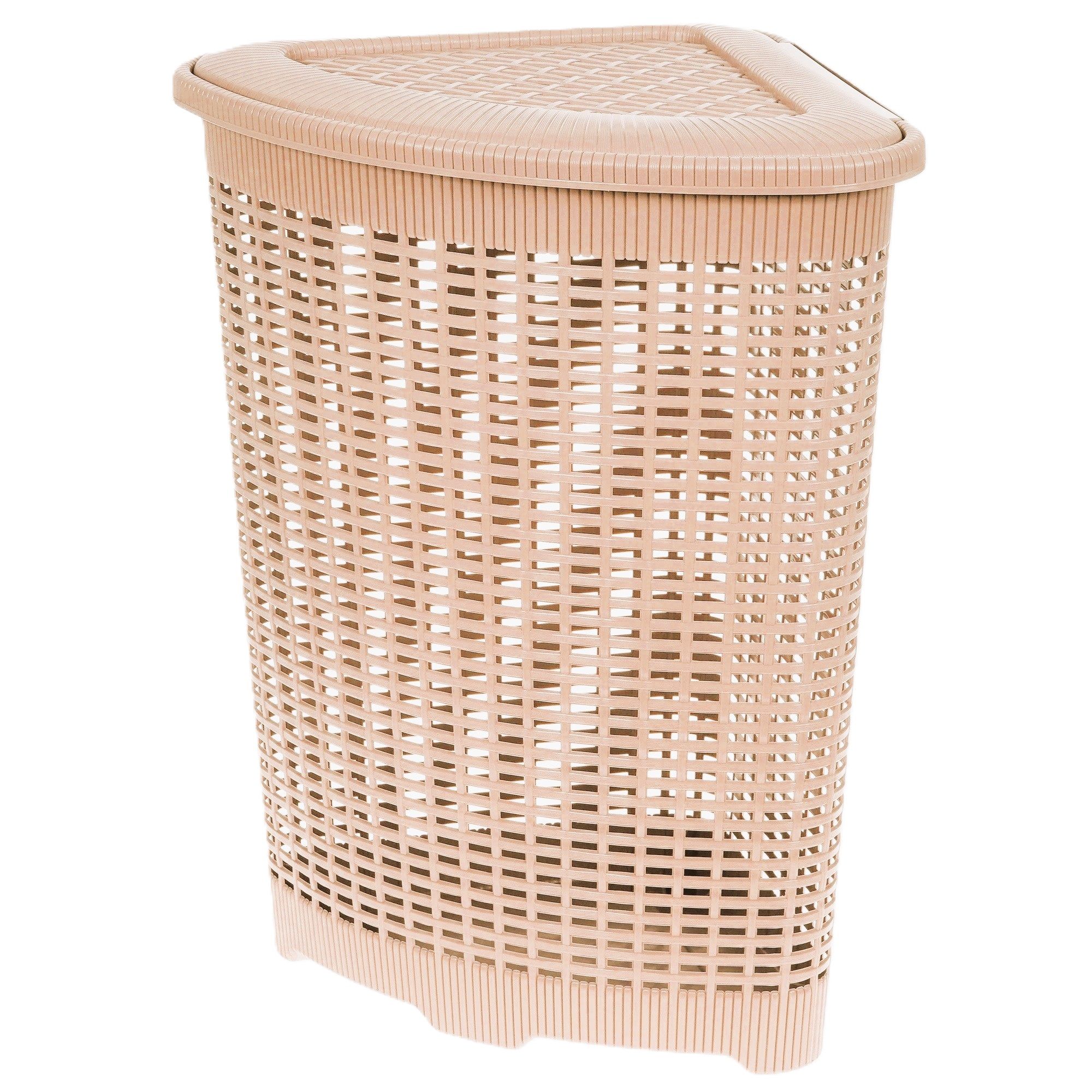 Корзина для белья угловая 50 л 39,5х39,5х59 см бежевая