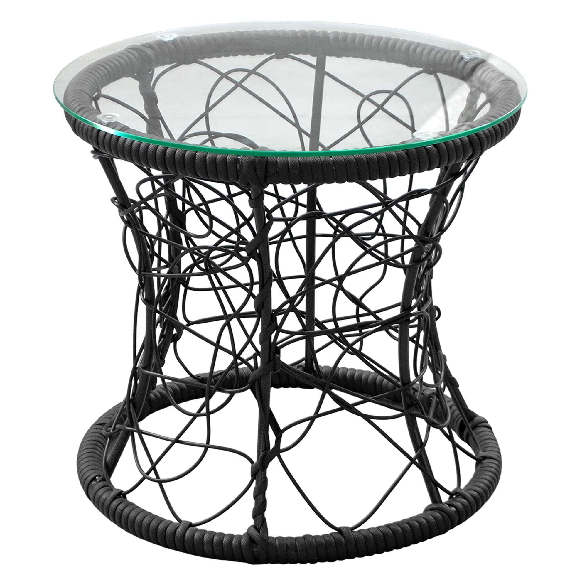 Стол Mamasan-Papasan d430 мм иск. ротанг плетение черное