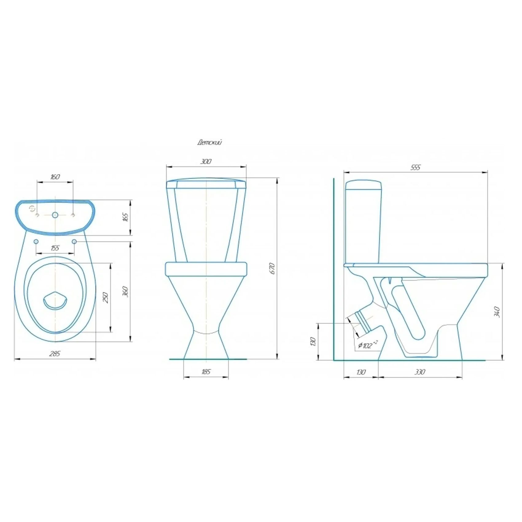 Унитаз-компакт Детский косой выпуск сиденье полипропилен арматура Уклад