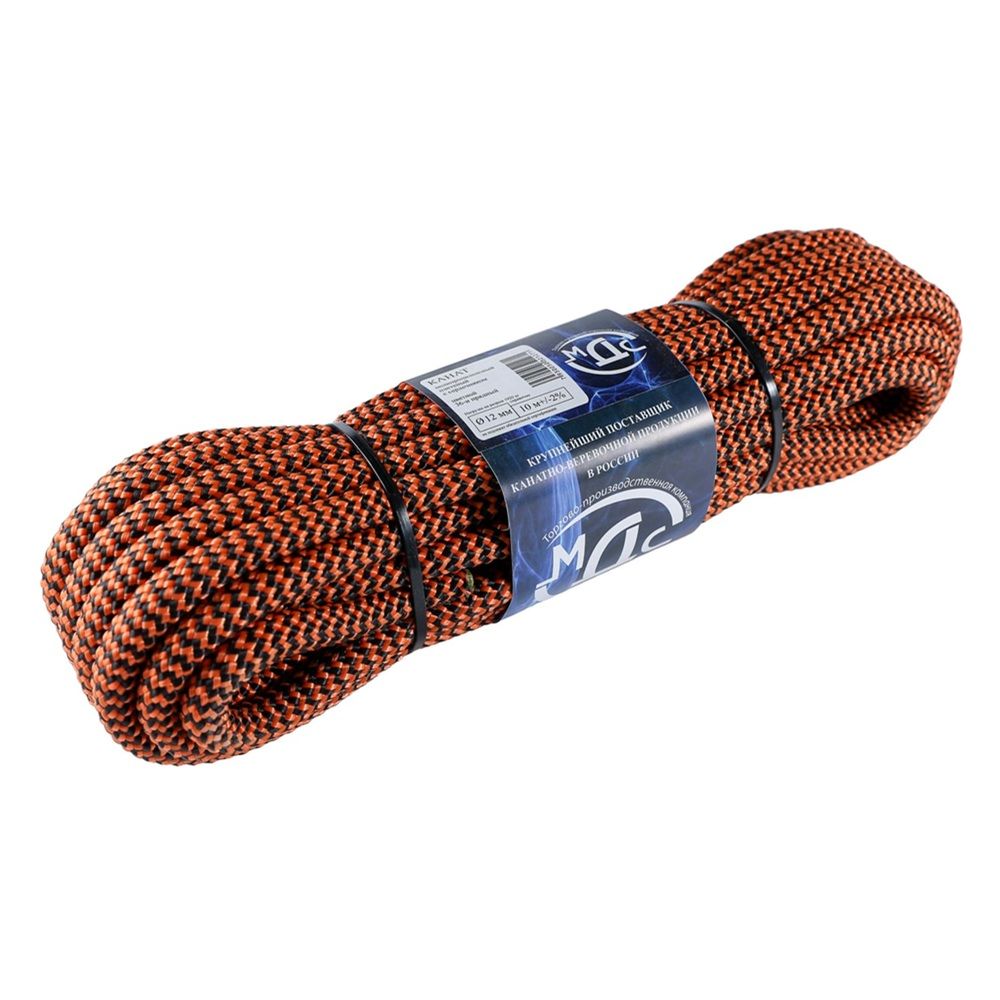 Канат полипропиленовый плетеный 36-прядный 12 мм 10 м