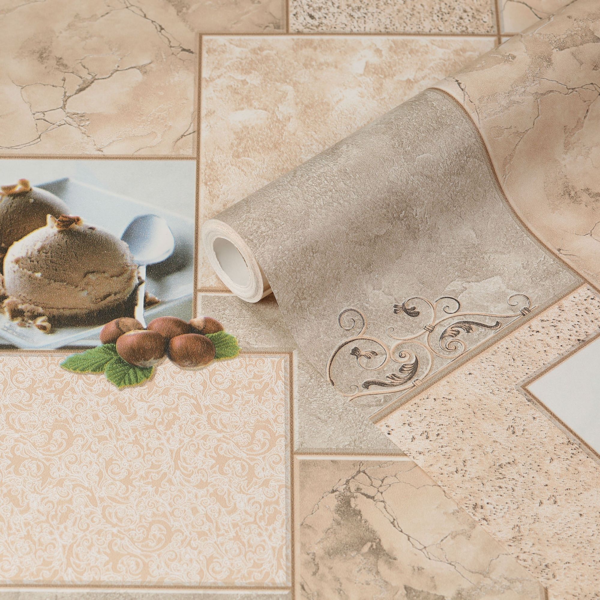 Обои бумажные Саратовские С3В Пломбир 01 Ф655 0,53х10,05 м бежевый