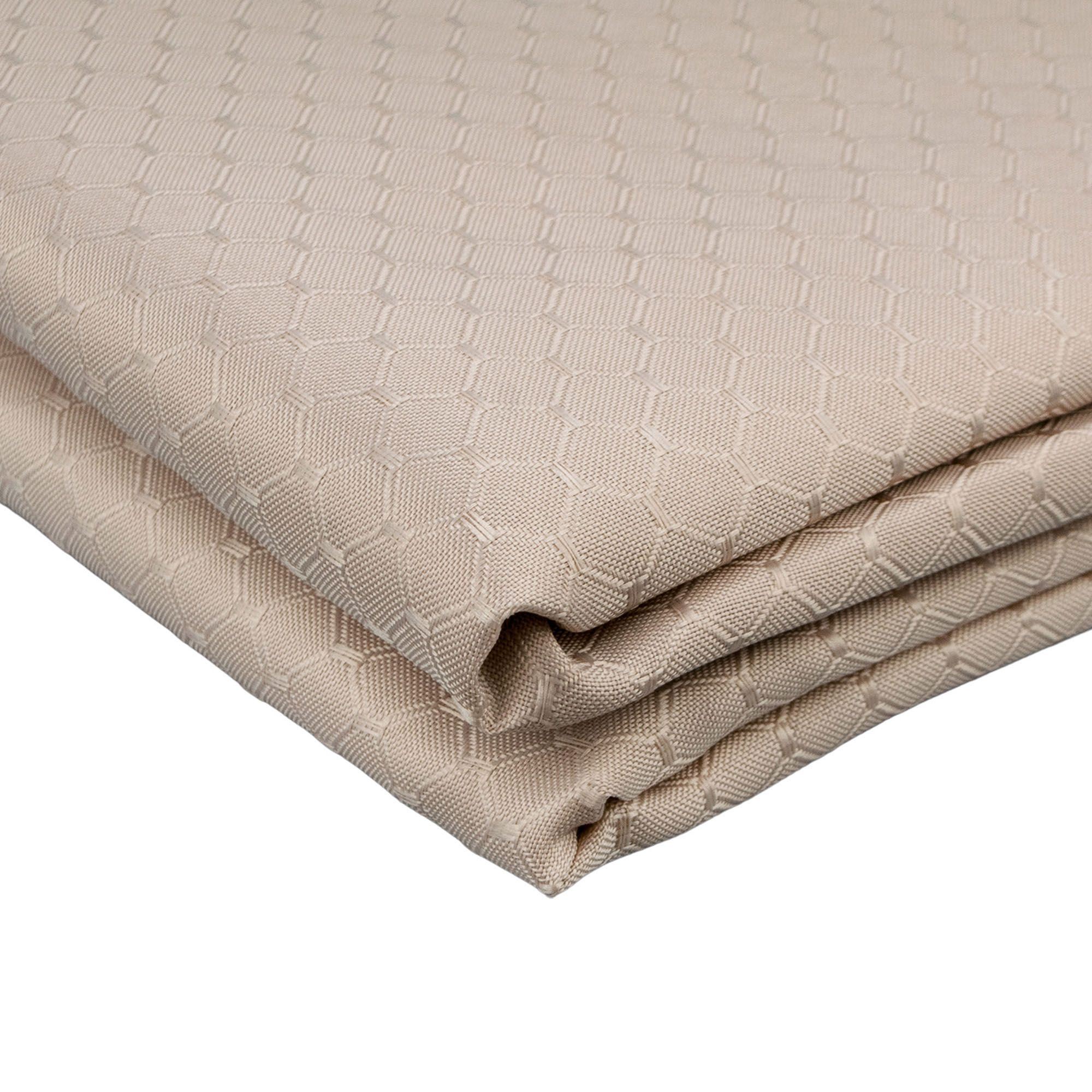 Штора для ванной комнаты Однотонная жаккард 240х200 см бежевая