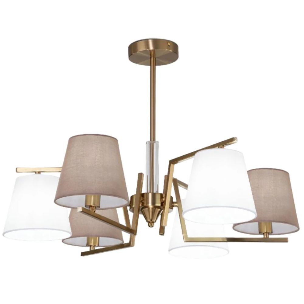 Люстра потолочная Eurosvet 60149/6 6х40Вт E14 d67 см h48 см латунь