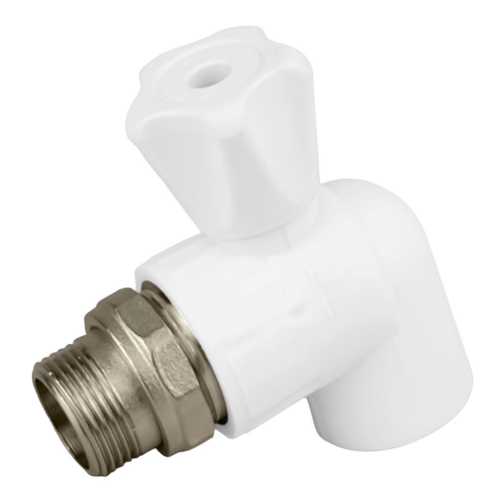 Кран шаровой для радиатора полипропилен 25 мм х 3/4" угловой VRT