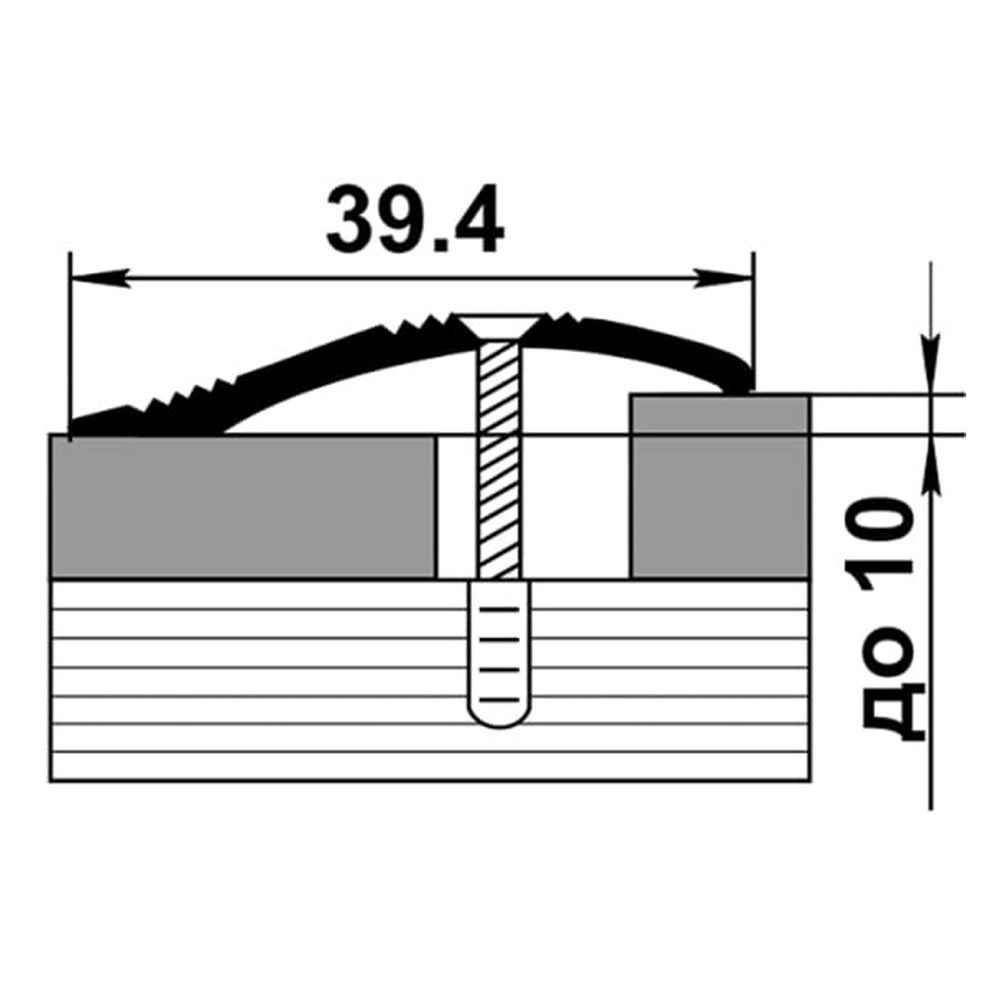 Профиль разноуровневый ПР 02.900.R159 39,4х900 мм Дуб английский