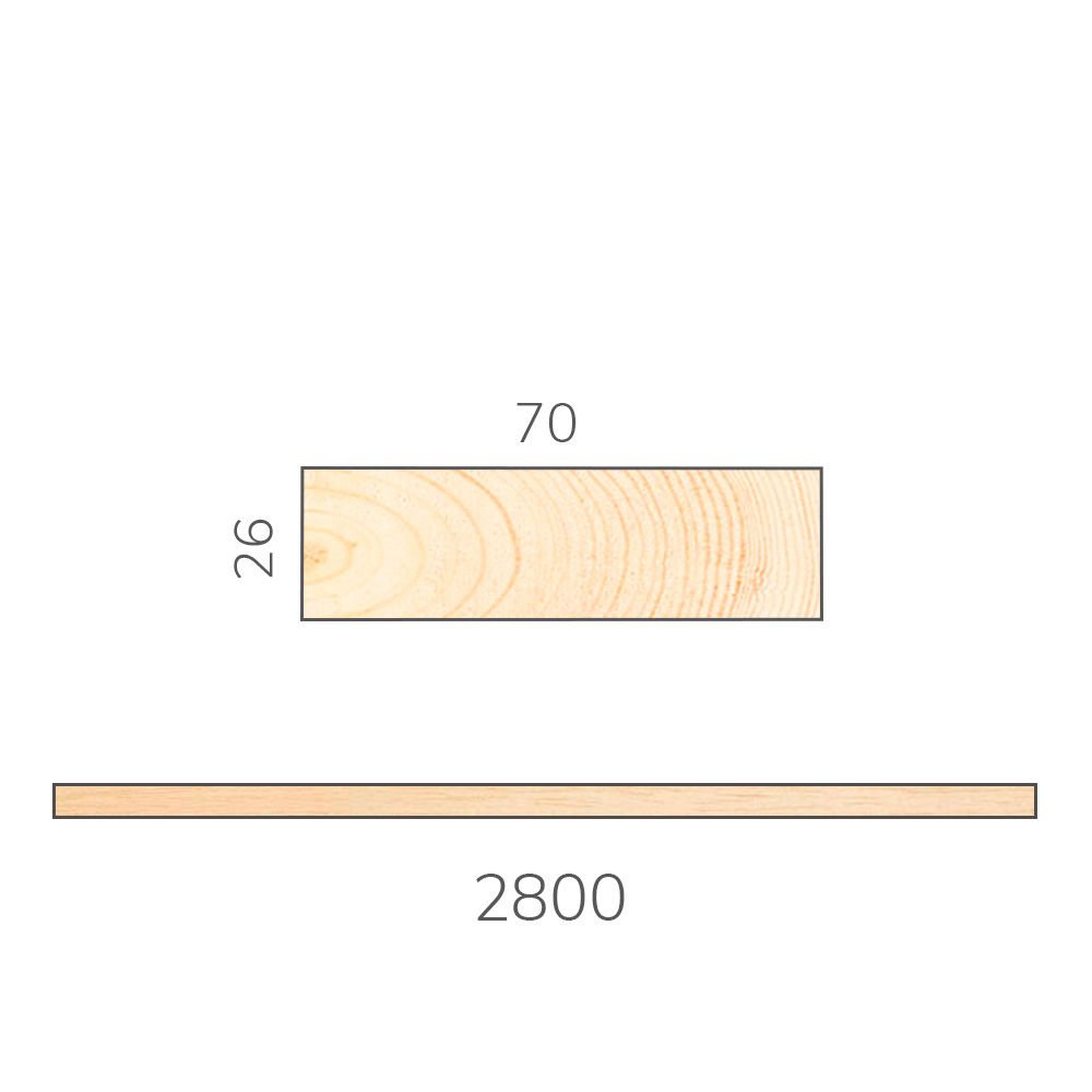 Полок 26х70х2800 мм липа сорт А