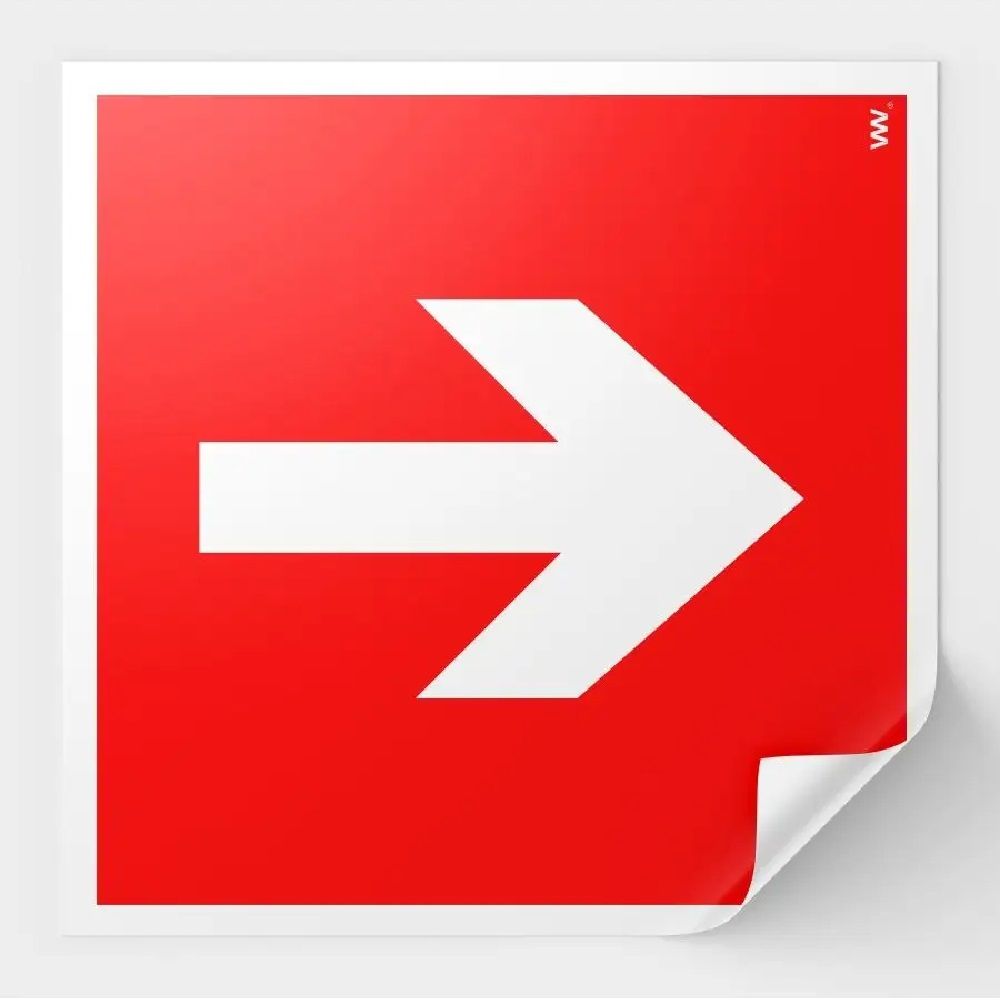 Наклейка Направляющая стрелка 20х20 см Знак F01-01