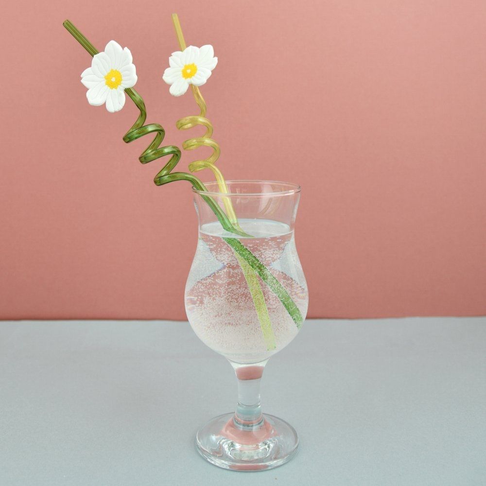 Трубочки для коктейля Ромашки 26 см 4 шт VL13-212