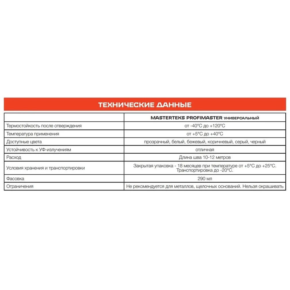 Герметик силиконовый универсальный серый MasterTeks PM 290мл