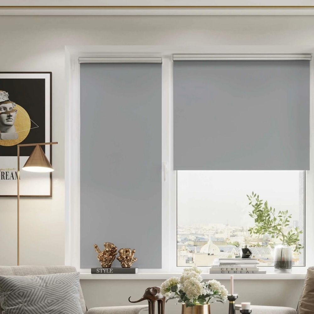 Штора рулонная блэкаут Термо 120х170 см серый пепел