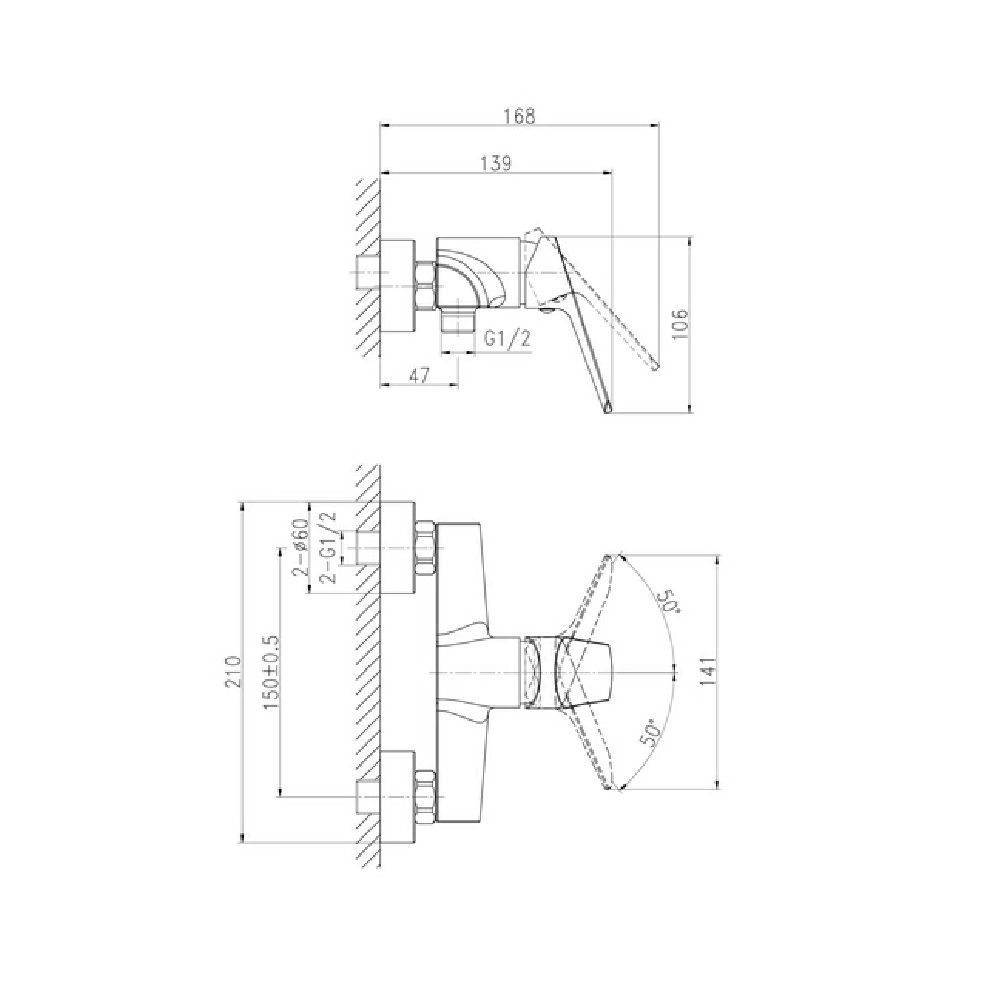 Смеситель для душа Flavis однорычажный