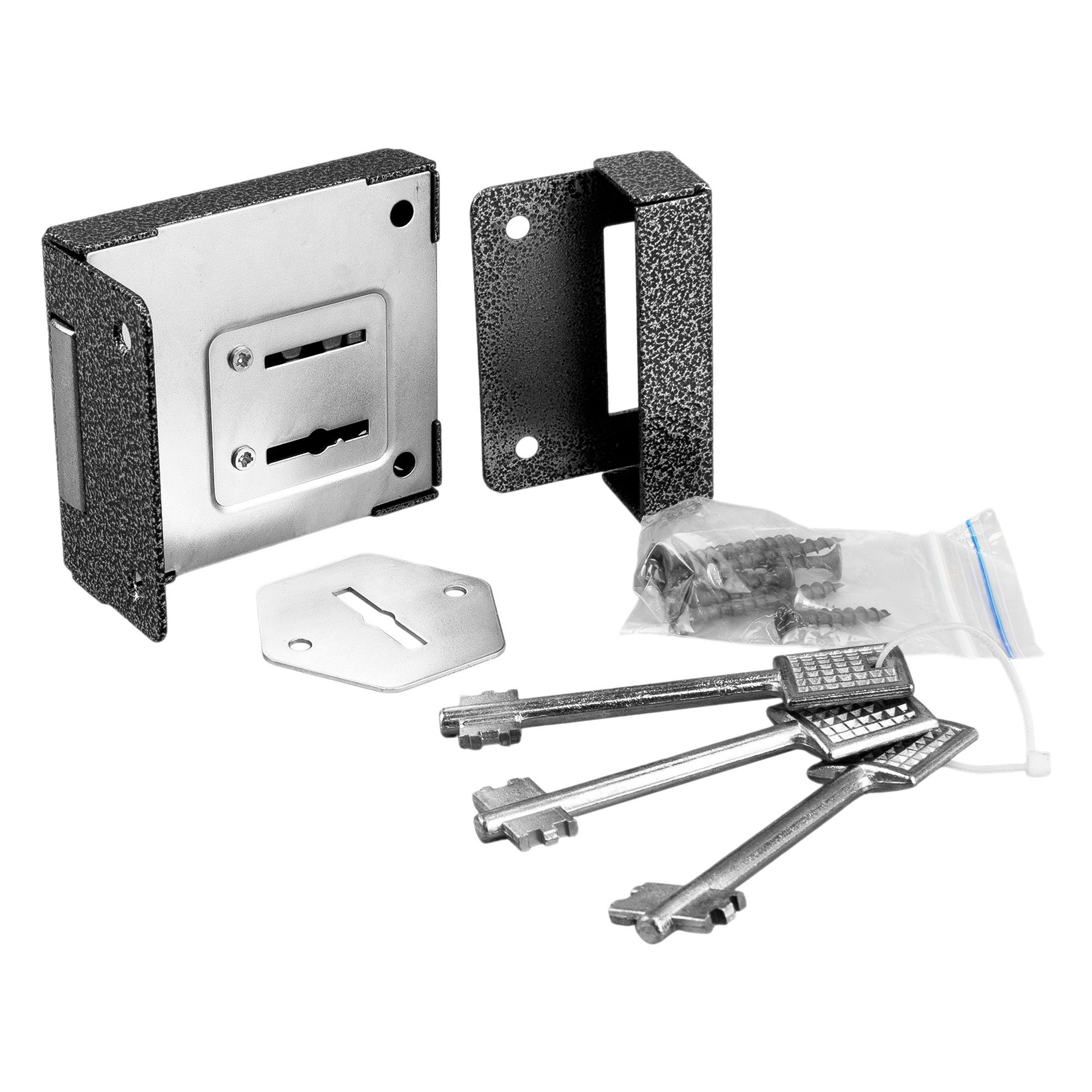 Замок накладной Птимаш ЗН4-1 серебро