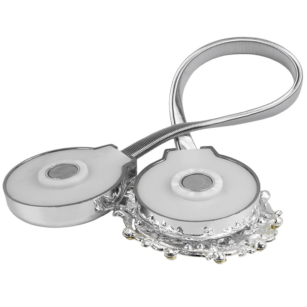 Клипса с магнитом круг 45 мм на тросе Браш №21 пудра матовая