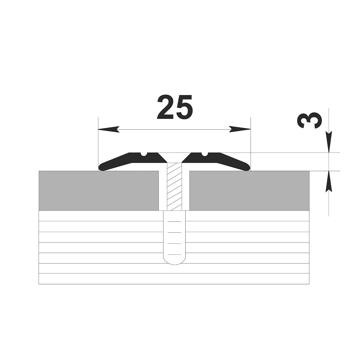 Профиль одноуровневый ПС 01.1800.001 25х1800 мм без покрытия