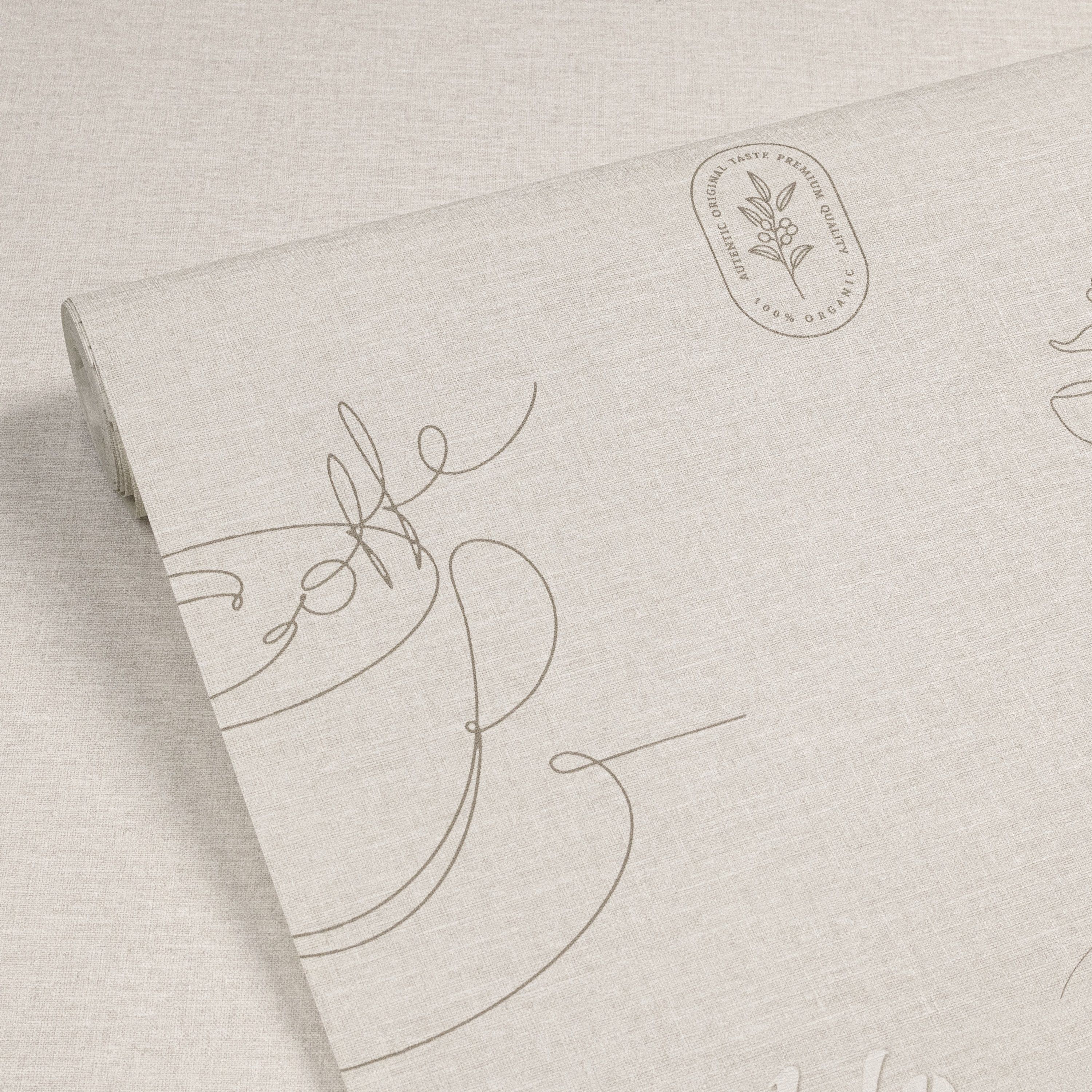 Обои Ateliero Cafe 589692 бежевые винтаж 1,06х10,05 м