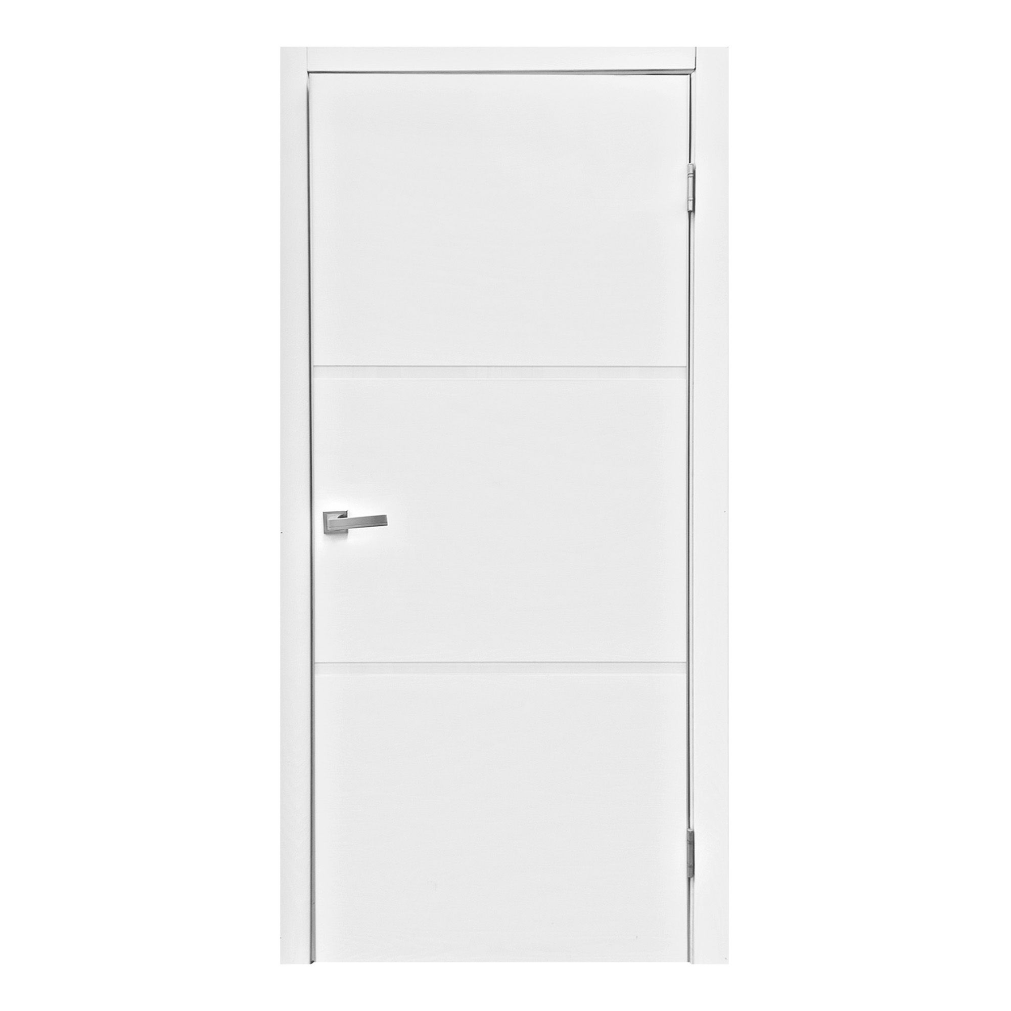 Дверное полотно 800х2000 мм Neri ПВХ белый бьянко/белая лакобель