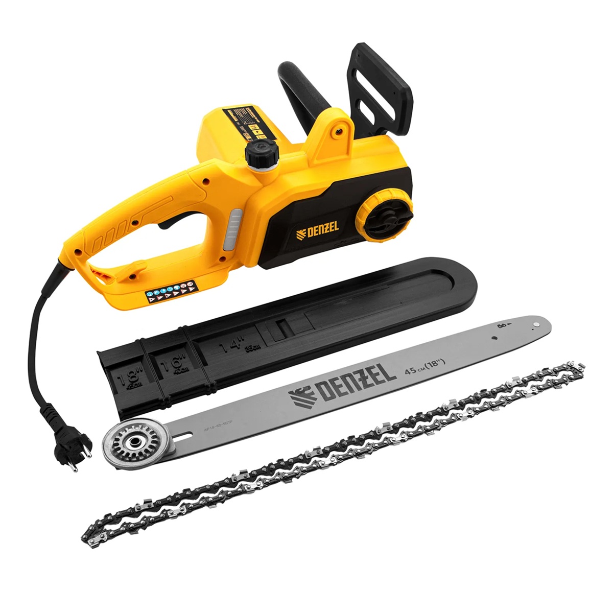 Пила цепная электрическая Denzel EDS-2200P 2200Вт шины 18"/45 см