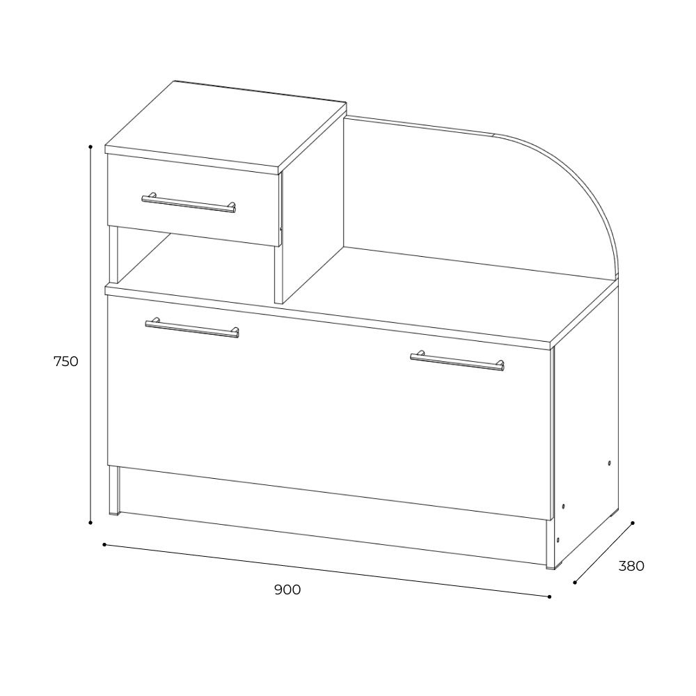 Обувница Денвер 750х900х380 мм 2-я Дуб сонома/Белый